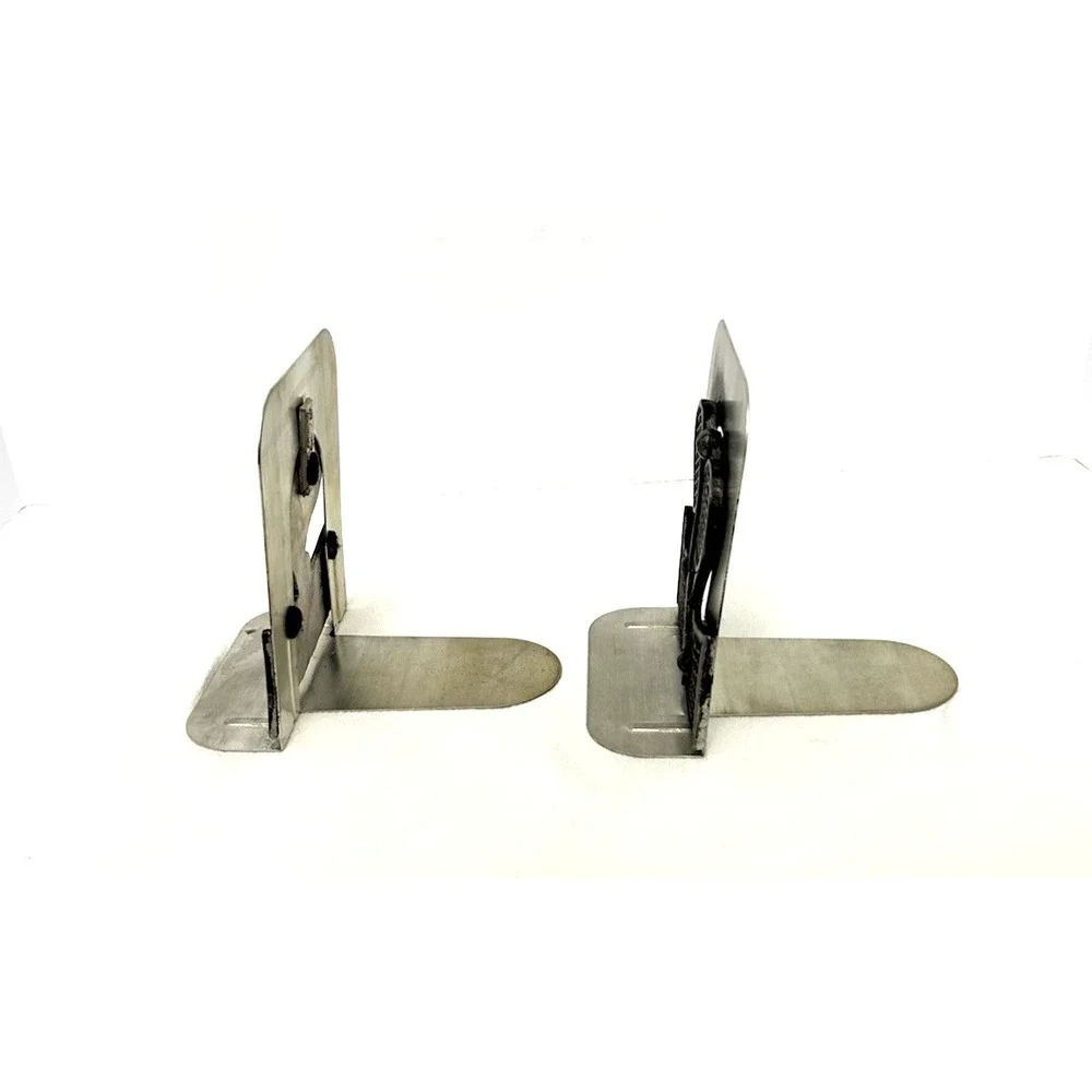 Vtg Metzke Tennis Themed Bookends 1980 Silver Toned Metal Pewter? Racquets & Net